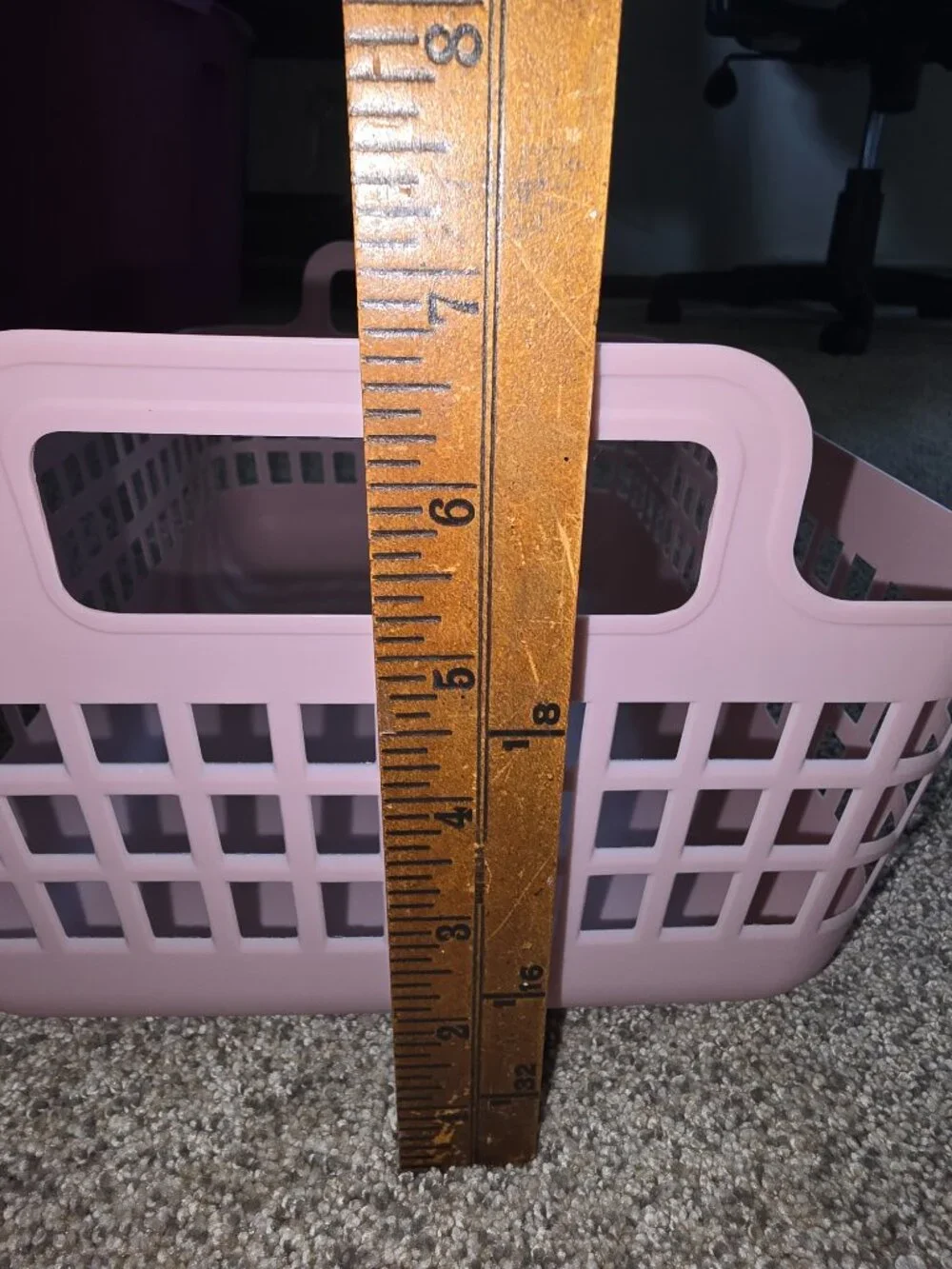 Blush Pink Plastic Storage Basket Organizer w/ Handles 14x9